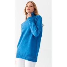 Ajour Oversize Balıkçı Yaka Kazak