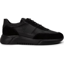 Deery  Deri Siyah Erkek Sneaker Ayakkabı - 01963MSYHE06