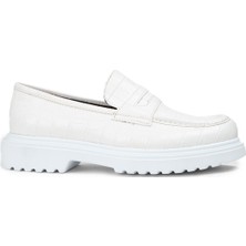 Deery Beyaz Kadın Loafer Ayakkabı - 01903ZBYZP02
