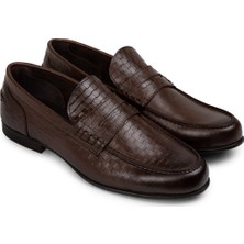 Deery  Deri Kahverengi Erkek Loafer Ayakkabı - 01978MKHVC01