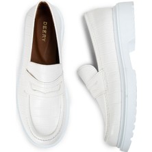 Deery Beyaz Kadın Loafer Ayakkabı - 01903ZBYZP02