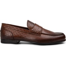 Deery Deri Taba Rengi Erkek Loafer Ayakkabı Kısa Topuk Kauçuk Taban ile Şık ve Rahat