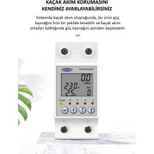 Tomzn Akıllı Wifi Kaçak Akım Koruma Rölesi ve Yüksek Voltaj ve Akım Koruyucu Röle 63A - 10MA-99MA