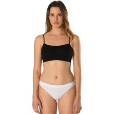 Miraxx New Season Ince Ip Askılı Crop Top Büstiyer Crop Siyah