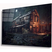 Miraax Eski Ahşap Ev Cam Tablo