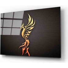 Miraax Fütüristik Anka Kuşu  Cam Tablo