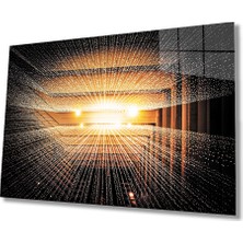 Miraax Geometrik Işıklı  Bina Tablo