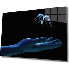 Miraax Mavi El Cam Tablo Blue Hand