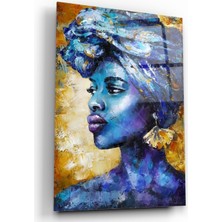 Miraax Afrikalı Kadın Cam Tablo