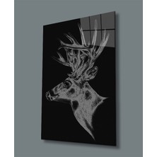 Miraax Geyik Hayvan  Cam Tablo