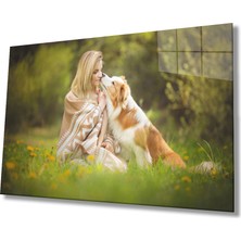 Miraax Kadın ve Köpek Cam Tablo