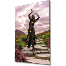 Miraax Afrikalı Dans Eden Anime Kadın Cam Tablo