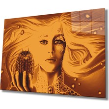 Miraax Kadınlar Altın Ejderha Cam Tablo