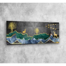 Miraax Geyikler Panoramik Cam Tablo