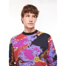 Versace Jeans Couture Bisiklet Yaka Çok Renkli Erkek Sweatshırt 75GAI3R0FS102G51