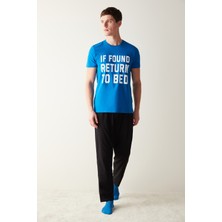 Penti Erkek Return To Bed Yazılı Çok Renkli Pijama Takımı