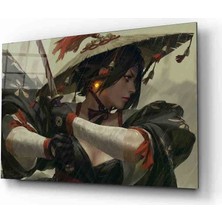 Miraax Fütüristik Şapkalı Kadın  Cam Tablo