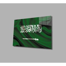 Miraax Suudi Arabistan Bayrağı Cam Tablo Saudi Arabia Flag