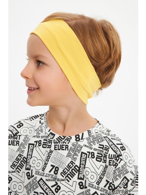 Babygiz Sarı Erkek Pamuklu Penye, Kaymaz, Terletmez, Ultra Hafif,  Esnek Saç Bandı Bandana