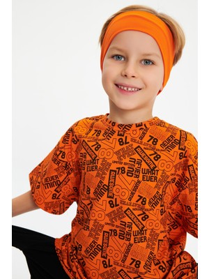 Babygiz Turuncu Erkek Pamuklu Penye, Kaymaz, Terletmez, Ultra Hafif,  Esnek Saç Bandı Bandana