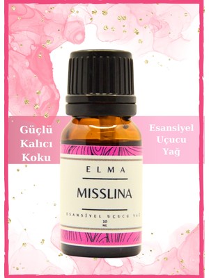 Miss Lina Elma Yağı Saf Esansiyel Uçucu Yağ Buhurdanlık Yağı Difüzör Esansı Aromaterapi Ortam Koku Yağı 10 ml