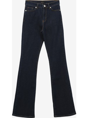 Fabrika Normal Bel Geniş Paça Flare Koyu İndigo Kadın Denim Pantolon F4SL-PNT0094