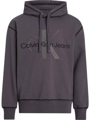Calvin Klein Jeans Kapüşon Yaka Antrasit Erkek Sweatshırt J30J324623PT2