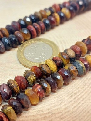 Yaşam Tohumu Kaplan Gözü Taşı Rondela Faset Kesim 5*8.5mm Dizi (46006)