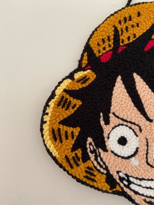 TheCase One Piece Luffy Anime El Yapımı Tasarım Punch Duvar Halısı Dekoratif Figür Tablo Poster