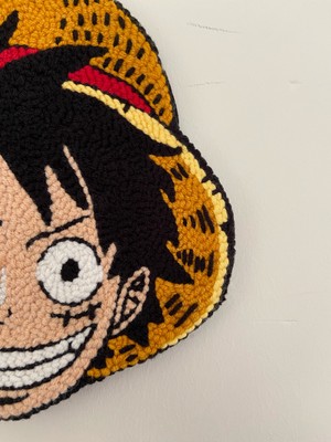 TheCase One Piece Luffy Anime El Yapımı Tasarım Punch Duvar Halısı Dekoratif Figür Tablo Poster