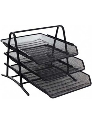 Stilo Fileli Evrak Rafı 3lü Siyah