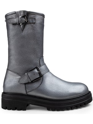 Deery Hakiki Deri Gri Kadın Bot - 01805ZGRIE01