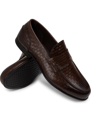 Deery  Deri Kahverengi Erkek Loafer Ayakkabı - 01978MKHVC01