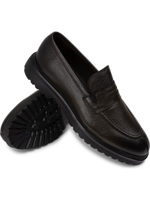 Deery  Deri Haki Erkek Loafer Ayakkabı - 01878MHAKE01