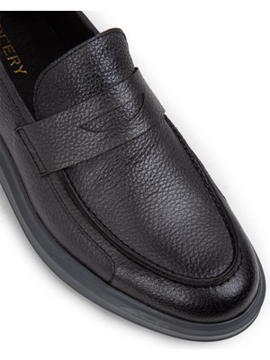 Deery  Deri Gri Erkek Comfort Loafer Ayakkabı - 01564MGRIP14