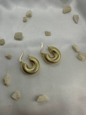 Lysia Accessory Istiridye Gold Çelik Küpe