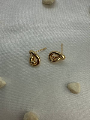 Lysia Accessory Çelik Gold Düğüm Küpe