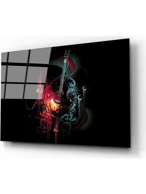 Miraax Fütüristik Gitar  Cam Tablo