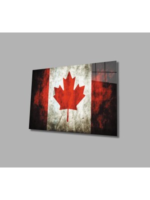 Miraax Kanada Bayrağı Cam Tablo Canadian Flag