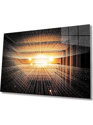 Miraax Geometrik Işıklı  Bina Tablo