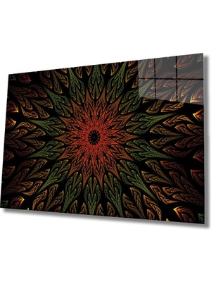 Miraax Soyut Illüstrasyon Cam Tablo