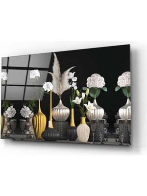 Miraax Çiçekler Cam Tablo