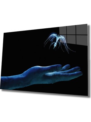 Miraax Mavi El Cam Tablo Blue Hand