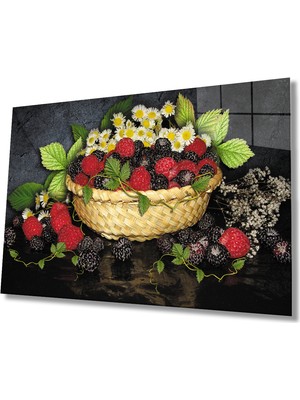 Miraax Meyve ve Çiçekler Cam Tablo