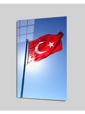 Miraax Türk Bayrağı Cam Tablo