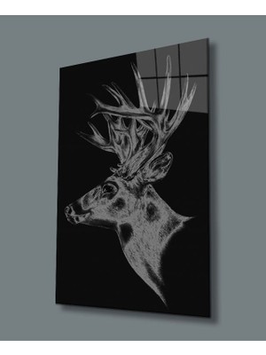 Miraax Geyik Hayvan  Cam Tablo