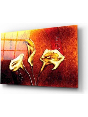 Miraax Çiçek Cam Tablo