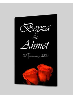 Miraax Düğün Nişan Tarih Cam Tablo