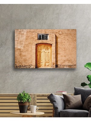 Miraax Eski Ahşap Kapı Cam Tablo