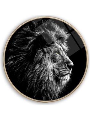 Miraax Aslan Yuvarlak Cam Tablo